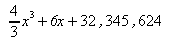 {4 over 3}x^{3}+6x + 32,345,624